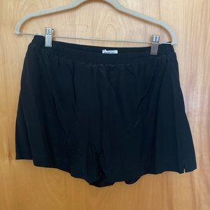 Babaton black silk shorts